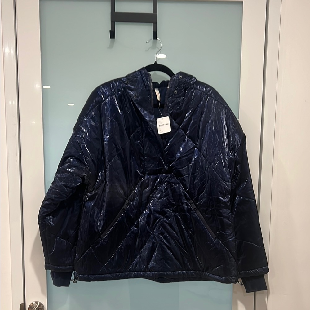 FP Movement Shiny Navy Blue Jacket size S. NWT